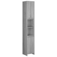 armario de bano madera contrachapada gris sonoma 30x30x1835 cm vidaxl