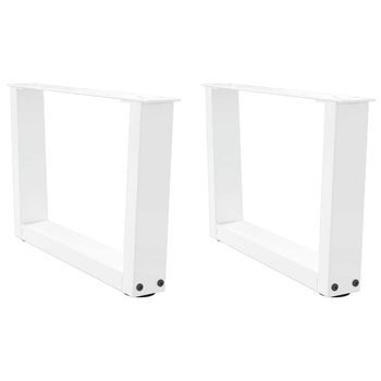 Patas Para Mesa De Centro En Forma De V (2 Unidades), Color Blanco, 60 X (30-31,3) Cm, Acero Vidaxl