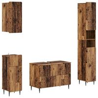 juego de armarios de bano de 4 piezas zwolle madera envejecida vidaxl