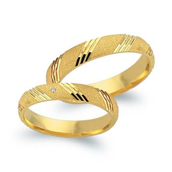 Alianzas 8 quilates oro amarillo con diamante