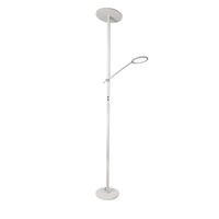 regina - lampara de pie led blanca de metal h180 cm fabas luce - 2 luces de 36w y 12w con led integrado 3000k