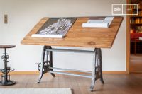mesa de arquitecto de hierro fundido y teca de color marron