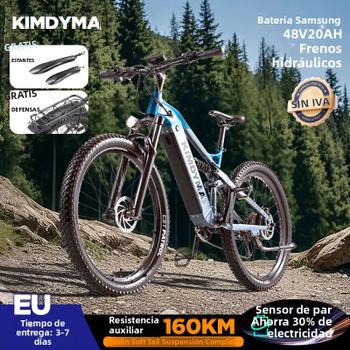 KIMDYMA K01 Bicicleta eléctrica todoterreno con neumáticos anchos, motor de 1000 W, batería extraíble de 48 V 20 Ah, sensor de torsión, acelerador para todoterreno