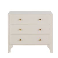 comoda de 3 cajones de pino y mdf color crudo de 90 cm