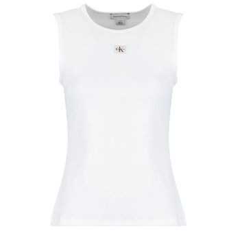 Calvin Klein Jeans Camiseta tirantes SL WOVEN LABEL 2X2 BABY RIB CUTO para mujer