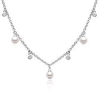 cadena de mujer de plata 925 con perlas y circonitas cubicas