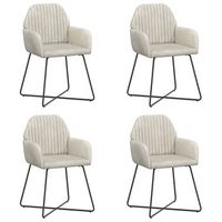 sillas de comedor 4 uds terciopelo crema 55 x 50 x 84 cm vidaxl