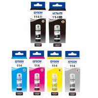 epson 114pgbkpbkcmyg full set original ink bottles 6 pack