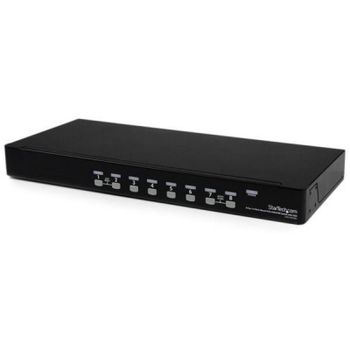 Conmutador KVM StarTech SV831DUSBU 8 Puertos VGA USB Rack 1U OSD Cascada Acero Negro