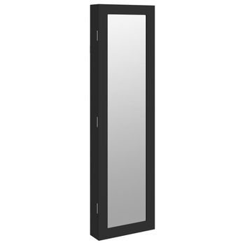 Espejo Con Joyero De Pared Negro 30x8,5x106 Cm Vidaxl
