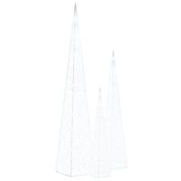 cono de luz led decorativo acrilico blanco frio 6090120 cm vidaxl