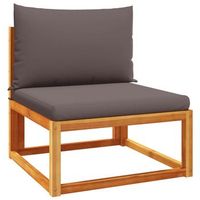 sofa jardin  sofa de exterio sin reposabrazos con cojines madera maciza acacia