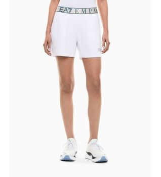 EA7 para mujer. 7W001153_AF12501 Pantalones cortos de tejido técnico Natural VENTUS7 Dynamic Athlete blanco (L), Casual, Deportivo, Poliéste