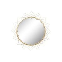 espejo metal cristal 80x25x80 dorado