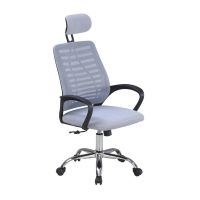 silla de oficina home heavenly queny giratoria y regulable tapizada en tejido 3d gris