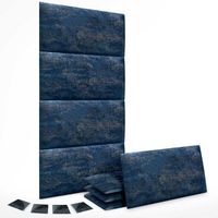 dhome juego de 8 paneles tapizados de tela de lujo pack autoadhesivos para pared acusticos absorbentes proteccion luxurious blue 60x50cm x8
