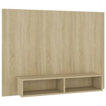Mueble Tv Pared Madera Contrachapada Roble Sonoma 120x23,5x90cm