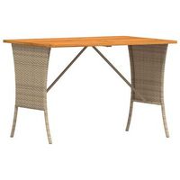 mesa de jardinrmesa para exterioresrmesa de patio superficie de madera ratan pe negro 105x75x72 cm