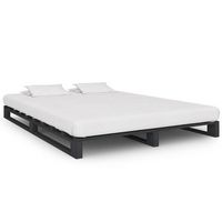 estructura de cama de palets madera maciza pino gris 120x200 cm vidaxl
