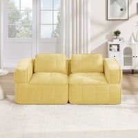 sofa modular de dos plazas amarillo 198  93  67 cm asiento profundo