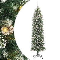 arbol navideno artificial delgado verde y blanco 240 cm vidaxl