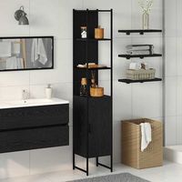 vidaxl mueble de cuarto de bano roble negro 33 x 33 x 1855 cm