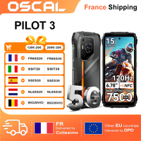 smartphone resistente oscal pilot 3 sin cargador de la ue 36gb 1224  256gb android 15 678 7500mah 50mp32mp20mp 120hz 33w nfc