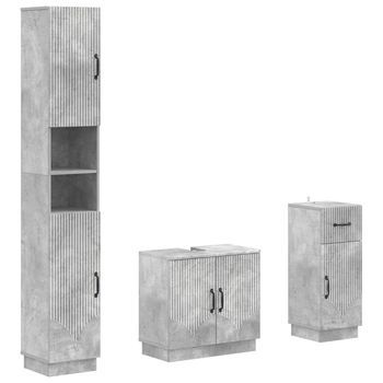 Juego De Armarios De Baño De 3 Piezas Hoorn Vidaxl