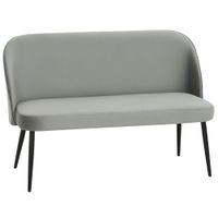 homcom sofa de 2 plazas sofa tapizado moderno con estructura de metal y madera tapizado de aspecto aterciopelado gris   aosom espana