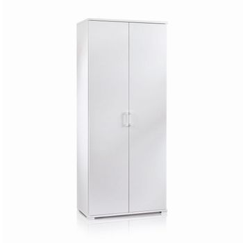Armario Multiusos Blanco De Doble Puerta Con Estantes Ajustables
