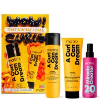 matrix a curl can dream shampoo hair mask and miracle creator haircare gift set for moisturising and defining curlscoils