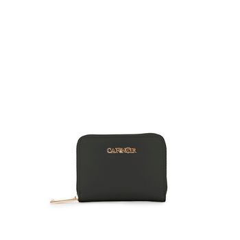 cartera pequeña saffiano con bolsillo para monedas con cremallera black taglia unica