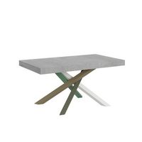 mesa extensible 90x160264 cm volantis cemento estructura multicolor 4a