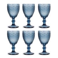juego de 6 copas vino vidrio azul 30 cl