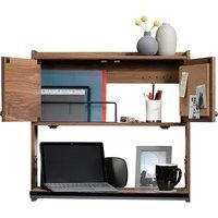 hampstead park wall-mounted work centre - grand walnut