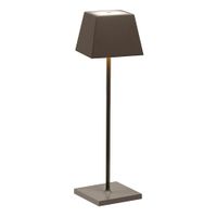 lampara de mesa rossini illuminazione aluminio gris paloma 22w led