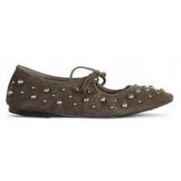 noholita zapatos de tacon bailarina con cordon y remaches modelo tenza para mujer