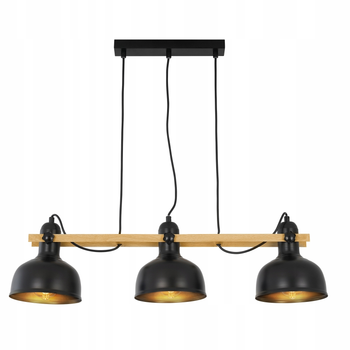 Lámpara Colgante Vintage De 3 Bombillas, Estilo Retro Industrial, Color Negro, E27, Máx. 40 W