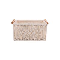 cesta decorativa de macrame 25x15 cm
