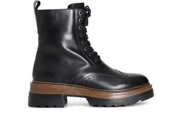 botín mujer piel con cordones black 36
