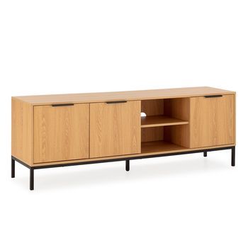 Mueble Tv Auri 3 Puertas Color Roble