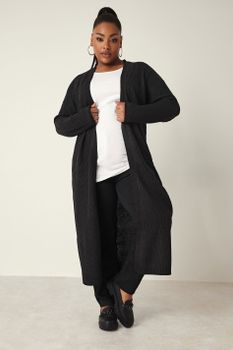 Yours Cárdigan Extralargo De Punto Negro, Mujer Curvy Y Tallas Grandes, Yours