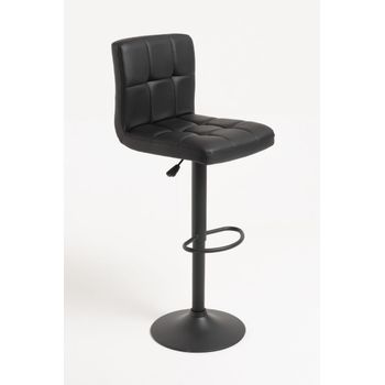Pack 4 Taburetes Casper Black De Polipiel 105*44*40 Cm - Negro