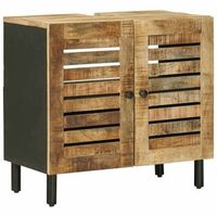 mueble de lavabo con puerta marron y negro 62 x 33 x 58 cm vidaxl