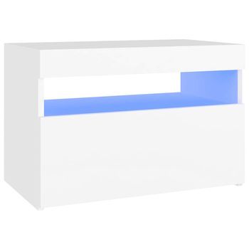 Mueble Tv | Mueble De Salón | Armario Tv Con Luces Led Blanco 60x35x40 Cm