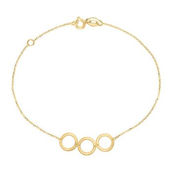 Pulsera de mujer círculos de oro 9 quilates