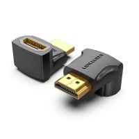 adaptador hdmi 4k vention ainb0 macho-hembra giro 270 chapado oro negro