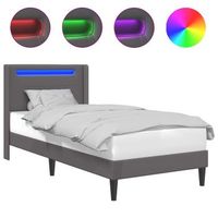 estructura de cama gris 80 x 200 cm cuero sintetico vidaxl