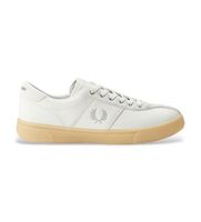 fred perry para hombre b3418-254 zapatillas de piel y ante tennis blanco roto 43 plano cordones casual