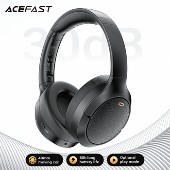 ACEFAST ANC 30dB reducción activa de ruido inalámbrico 5,3 auriculares estéreo HiFi auriculares deportivos 40MM altavoz dinámico con micrófono auricular